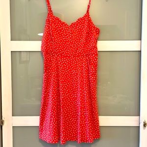 Adorable pink polka dot sundress with pockets! Size M